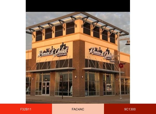 Romeo and Juliet Furniture brand color palette