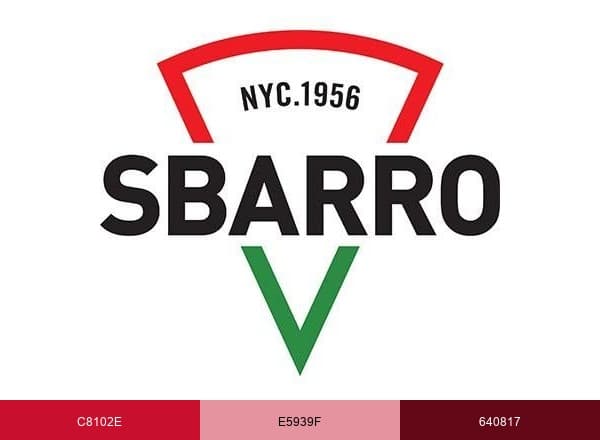 Sbarro Pizza brand color palette