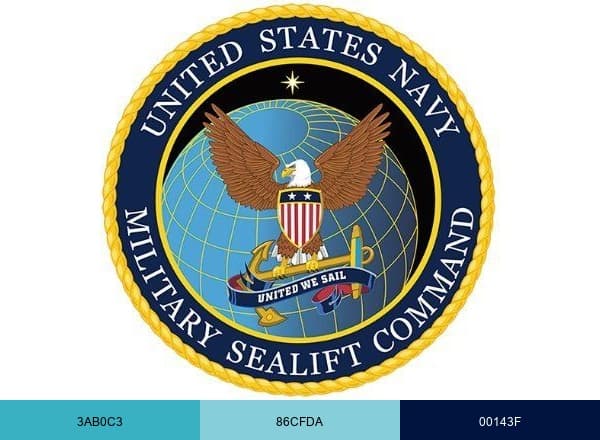 U.S. Navy's Military Sealift Command brand color palette