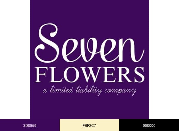 – Seven Flowers LLC brand color palette