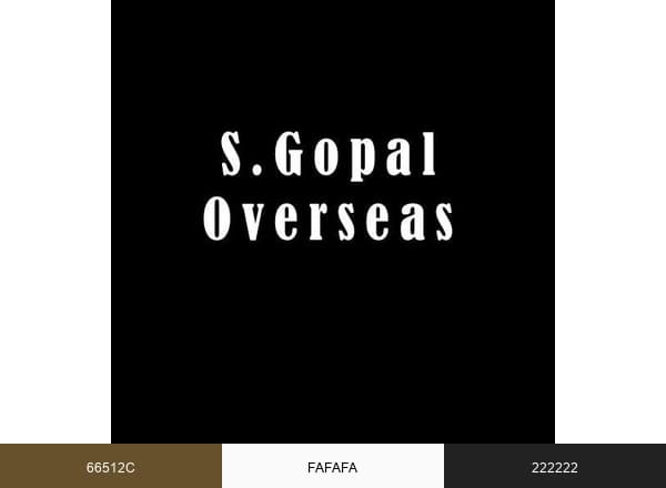 S.GOPAL OVERSEAS brand color palette