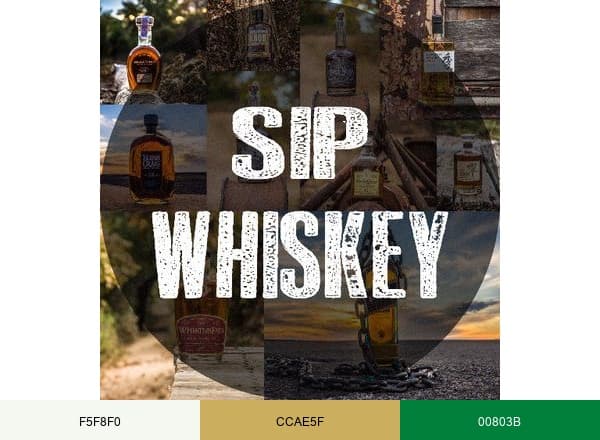 Sip Whiskey brand color palette