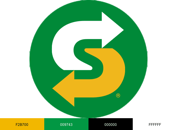 Subway® brand color palette