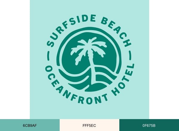 Surfside Beach Oceanfront Hotel brand color palette