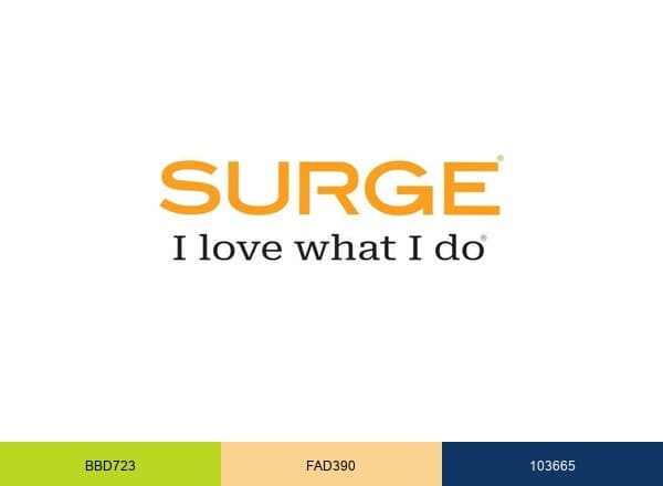 SURGE Staffing brand color palette