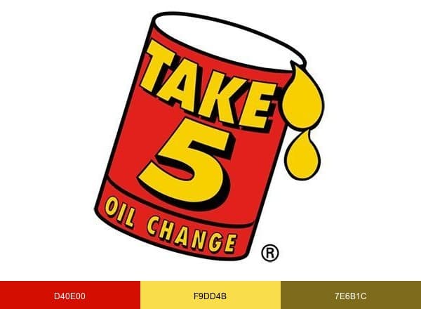 Take 5 Oil Change brand color palette