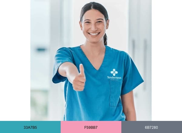 Tenderness Health Care brand color palette