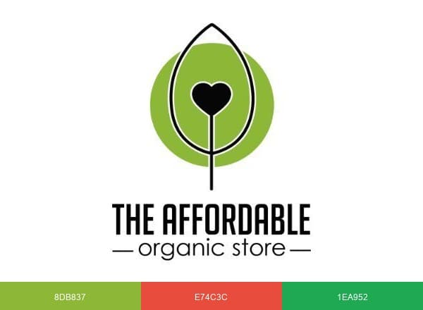 The Affordable Organic Store brand color palette