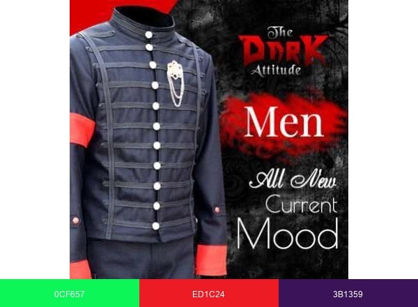 The Dark Attitude | Alternative Clothing Shop brand color palette