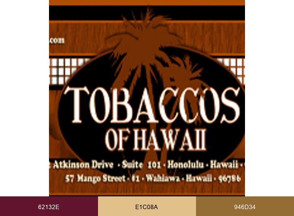 Tobaccos of Hawaii brand color palette