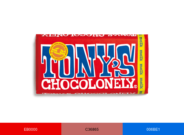 Tony's Chocolonely brand color palette