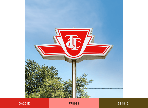 TTC Service Alerts brand color palette