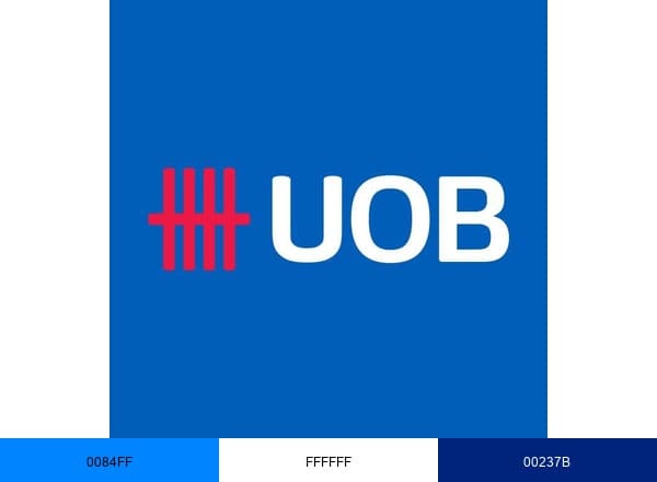 UOB (United Overseas Bank) brand color palette