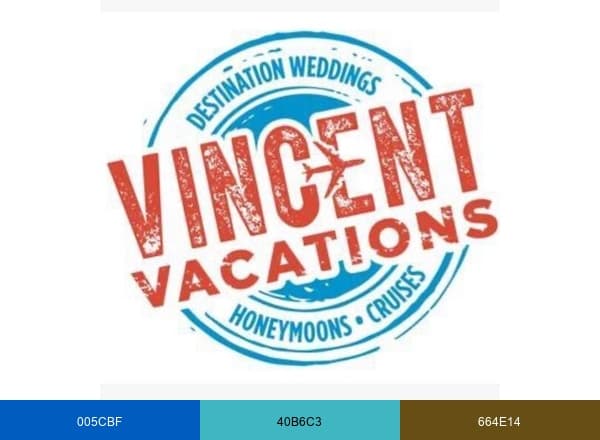 Vincent Vacations brand color palette