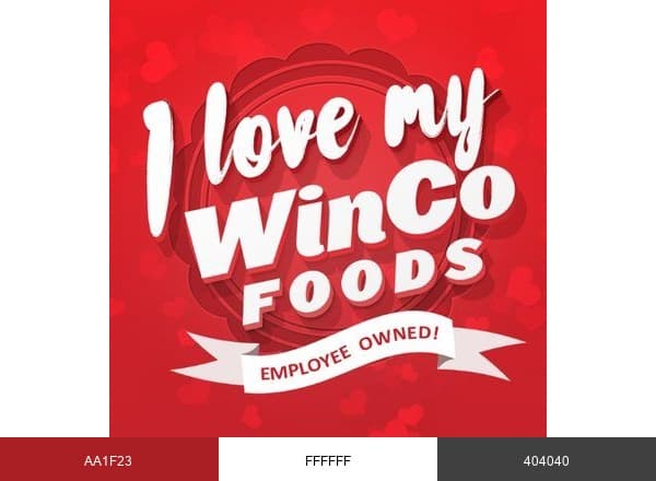 WinCo Foods brand color palette