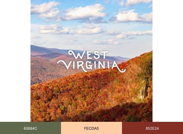 West Virginia Tourism brand color palette