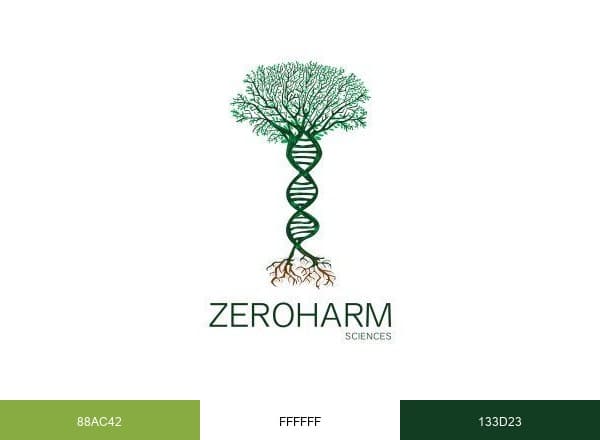 Zeroharm Sciences brand color palette