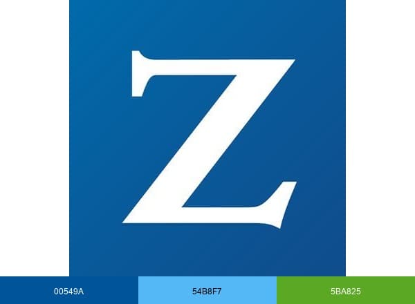 Zions First National Bank brand color palette